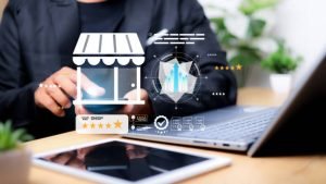 Diagram showing effective social media tactics to boost business growth and the role of local SEO for small businesses.